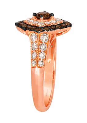 5/8 ct. t.w. Chocolate Diamonds®, 3/4 ct. t.w. Nude Diamonds™ Ring in 14K Strawberry Gold®