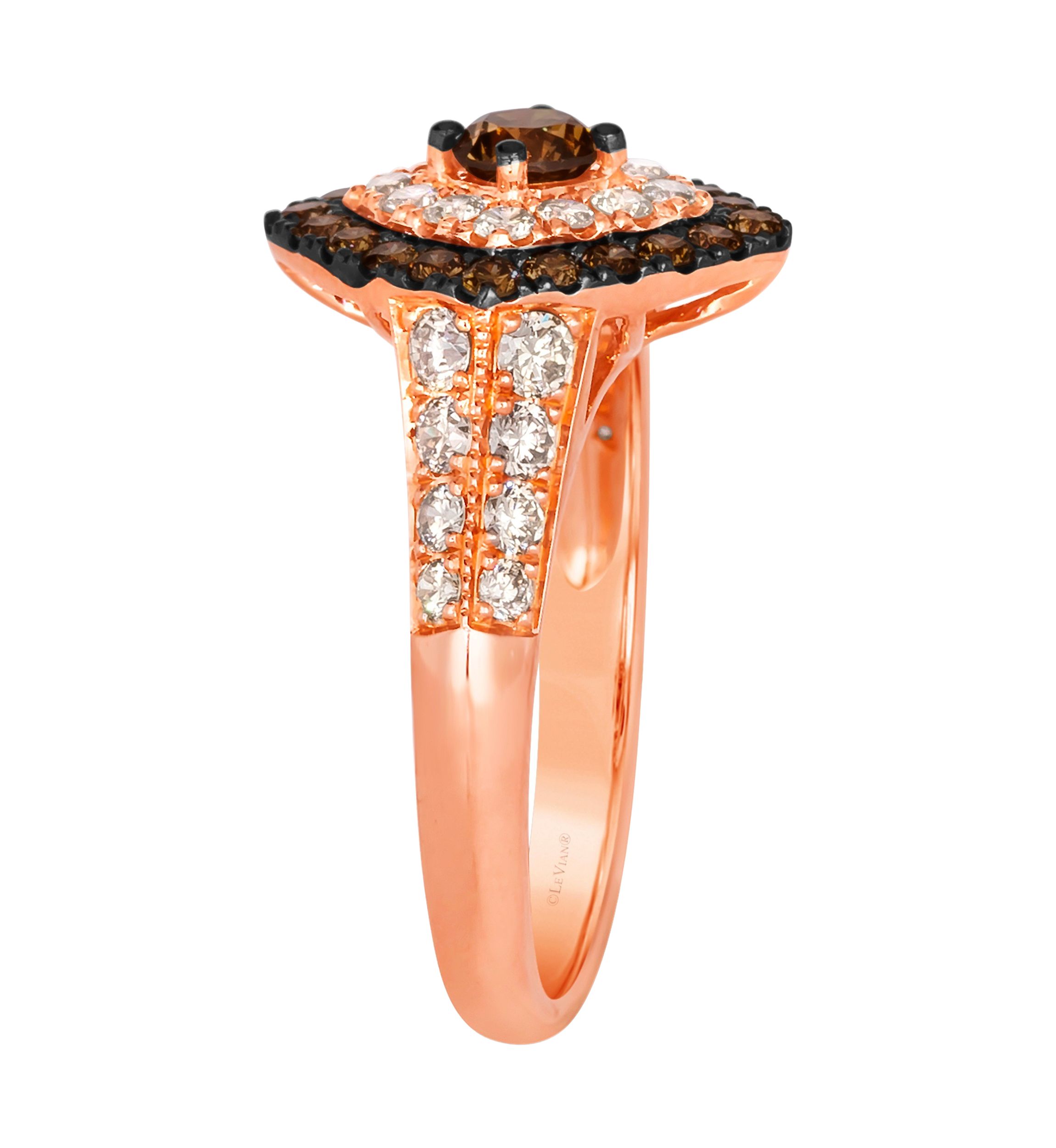 5/8 ct. t.w. Chocolate Diamonds®, 3/4 ct. t.w. Nude Diamonds™ Ring in 14K Strawberry Gold®