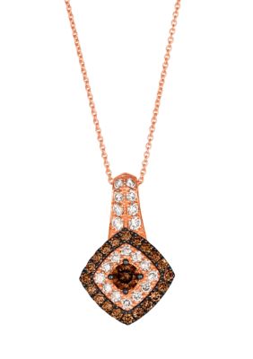Le Vian 3/4 Ct. T.w. Chocolate Diamonds, 3/8 Ct. T.w. Nude Diamondsâ¢ Pendant Necklace In 14K Strawberry Gold