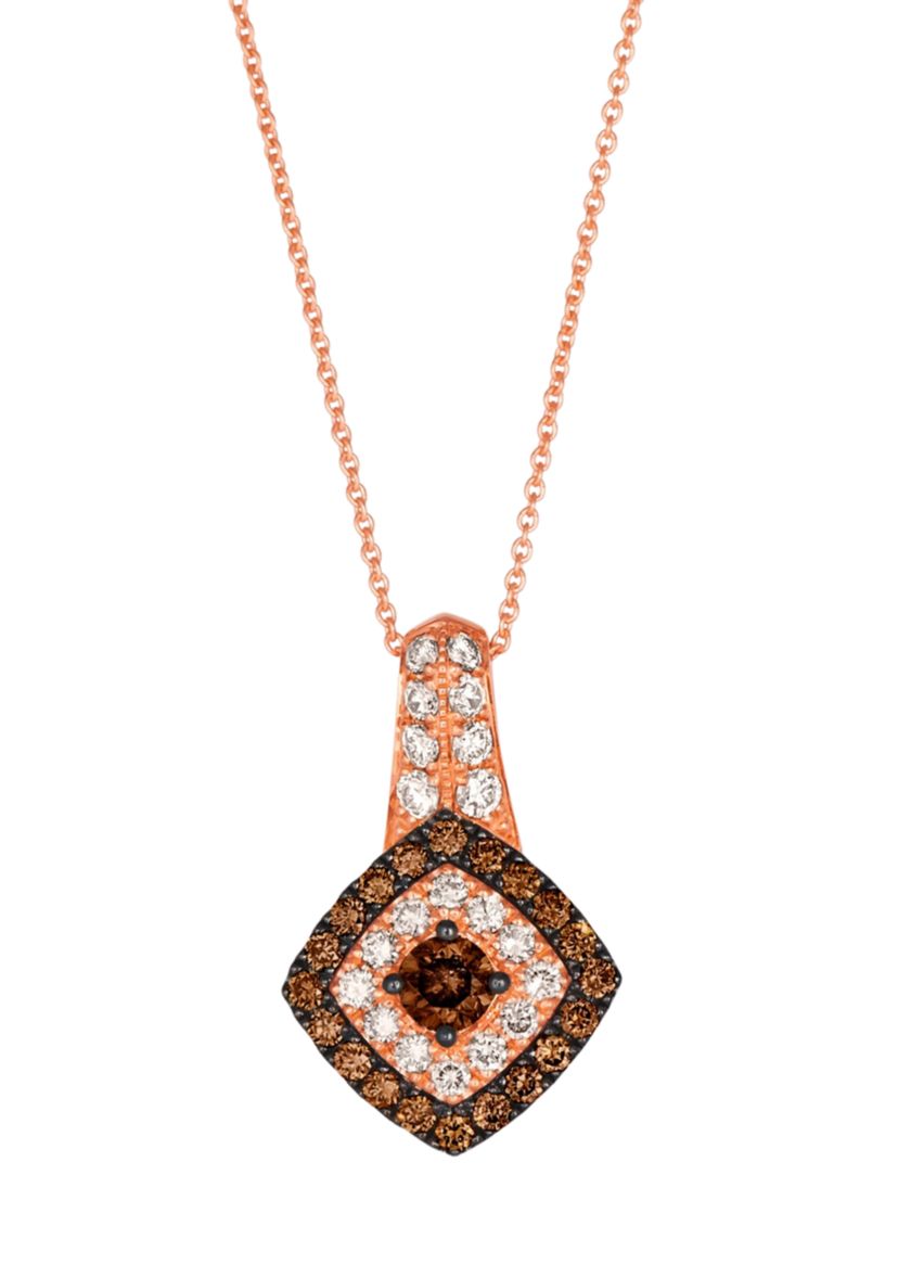 3/4 ct. t.w. Chocolate Diamonds®, 3/8 ct. t.w. Nude Diamonds™ Pendant Necklace in 14K Strawberry Gold®