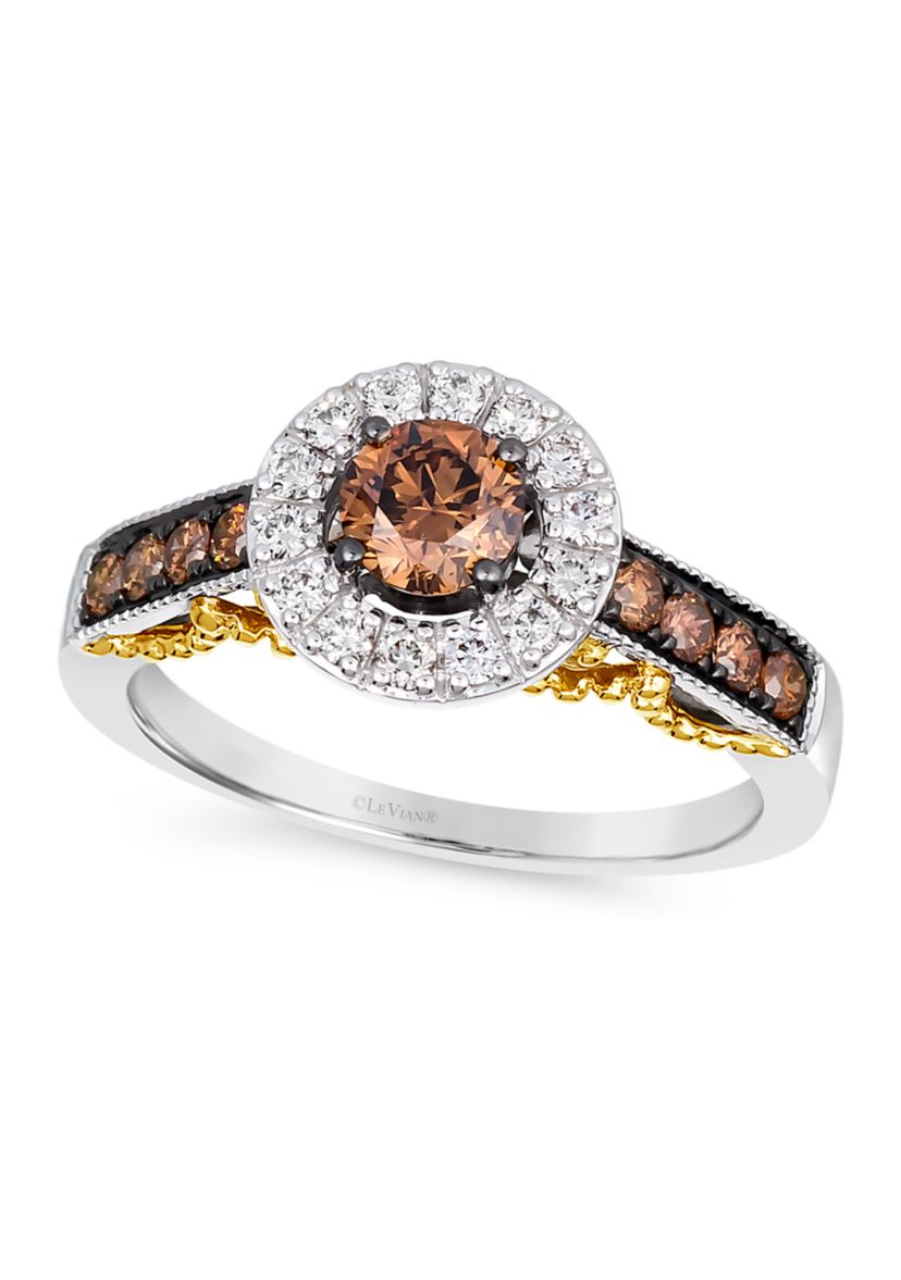 3/4 ct. t.w. Chocolate Diamonds®, 1/5 ct. t.w. Vanilla Diamonds® Chocolatier® Ring set in 14K Two Tone Gold