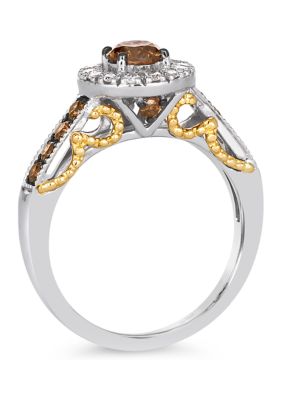 3/4 ct. t.w. Chocolate Diamonds®, 1/5 ct. t.w. Vanilla Diamonds® Chocolatier® Ring set in 14K Two Tone Gold