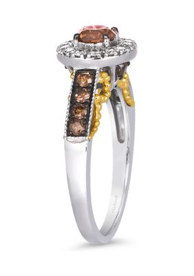 3/4 ct. t.w. Chocolate Diamonds®, 1/5 ct. t.w. Vanilla Diamonds® Chocolatier® Ring set in 14K Two Tone Gold