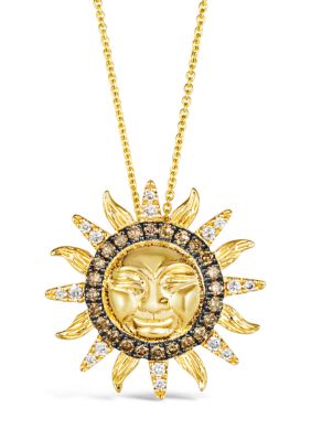 Le Vian Sun Pendant Necklace featuring 1/3 ct. t.w. Chocolate Diamonds, 1/6 ct. t.w. Nude Diamondsâ¢ set in 14K Honey Gold -  5400455WJRO52