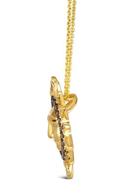  Sun Pendant Necklace featuring 1/3 ct. t.w. Chocolate Diamonds®, 1/6 ct. t.w. Nude Diamonds™ set in 14K Honey Gold™