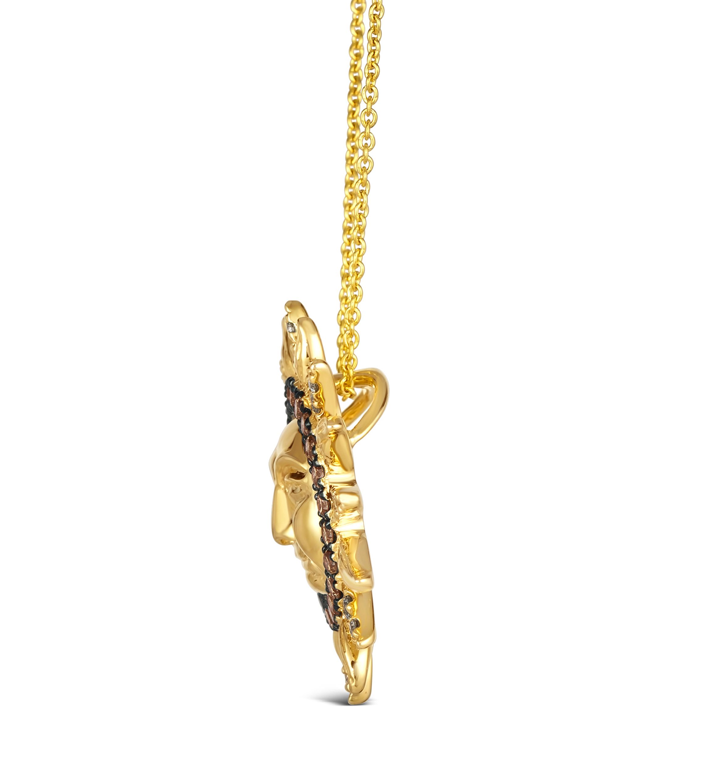  Sun Pendant Necklace featuring 1/3 ct. t.w. Chocolate Diamonds®, 1/6 ct. t.w. Nude Diamonds™ set in 14K Honey Gold™