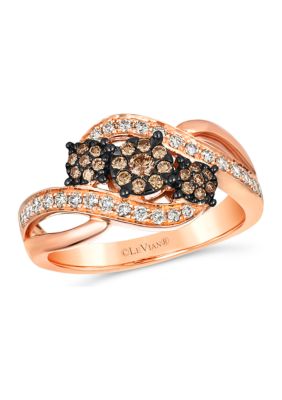  Ring featuring 1/5 ct. t.w. Chocolate Diamonds®, 1/4 ct. t.w. Nude Diamonds™ set in 14K Strawberry Gold®