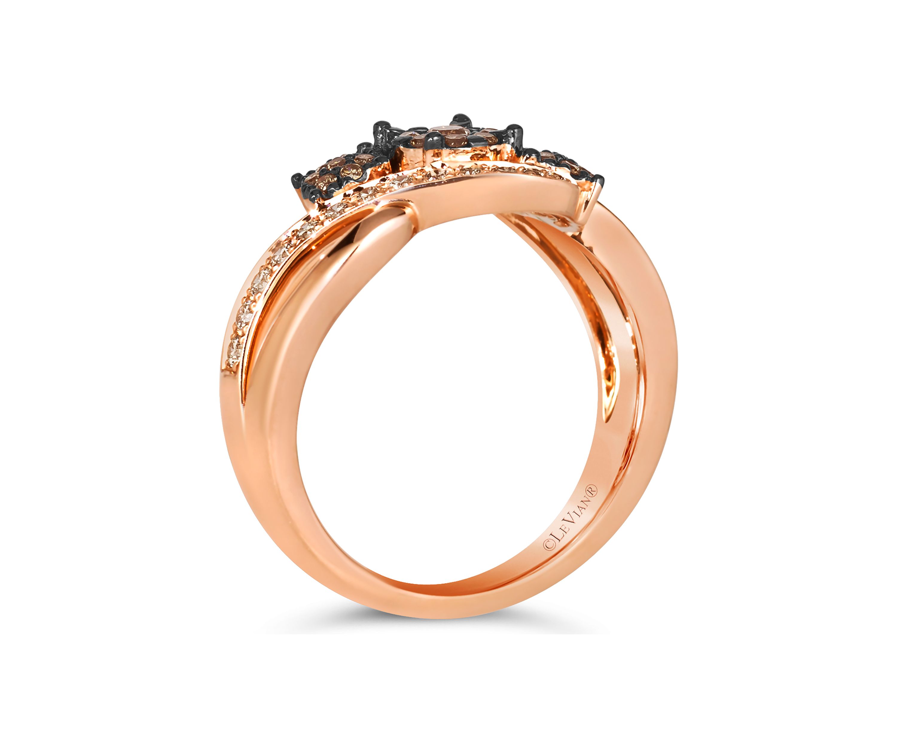  Ring featuring 1/5 ct. t.w. Chocolate Diamonds®, 1/4 ct. t.w. Nude Diamonds™ set in 14K Strawberry Gold®