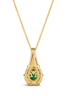 1/2 ct. t.w. Costa Smeralda Emeralds™, 1/20 ct. t.w. Chocolate Diamonds®, 1/6 ct. t.w. Nude Diamonds™ Pendant Necklace in 14K Honey Gold™