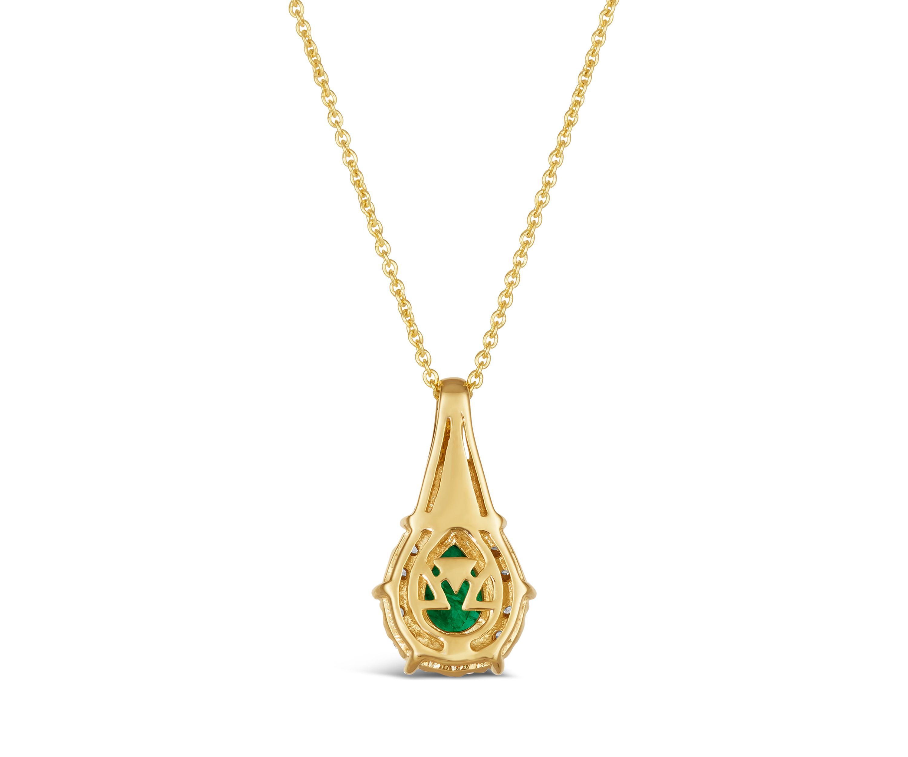 1/2 ct. t.w. Costa Smeralda Emeralds™, 1/20 ct. t.w. Chocolate Diamonds®, 1/6 ct. t.w. Nude Diamonds™ Pendant Necklace in 14K Honey Gold™