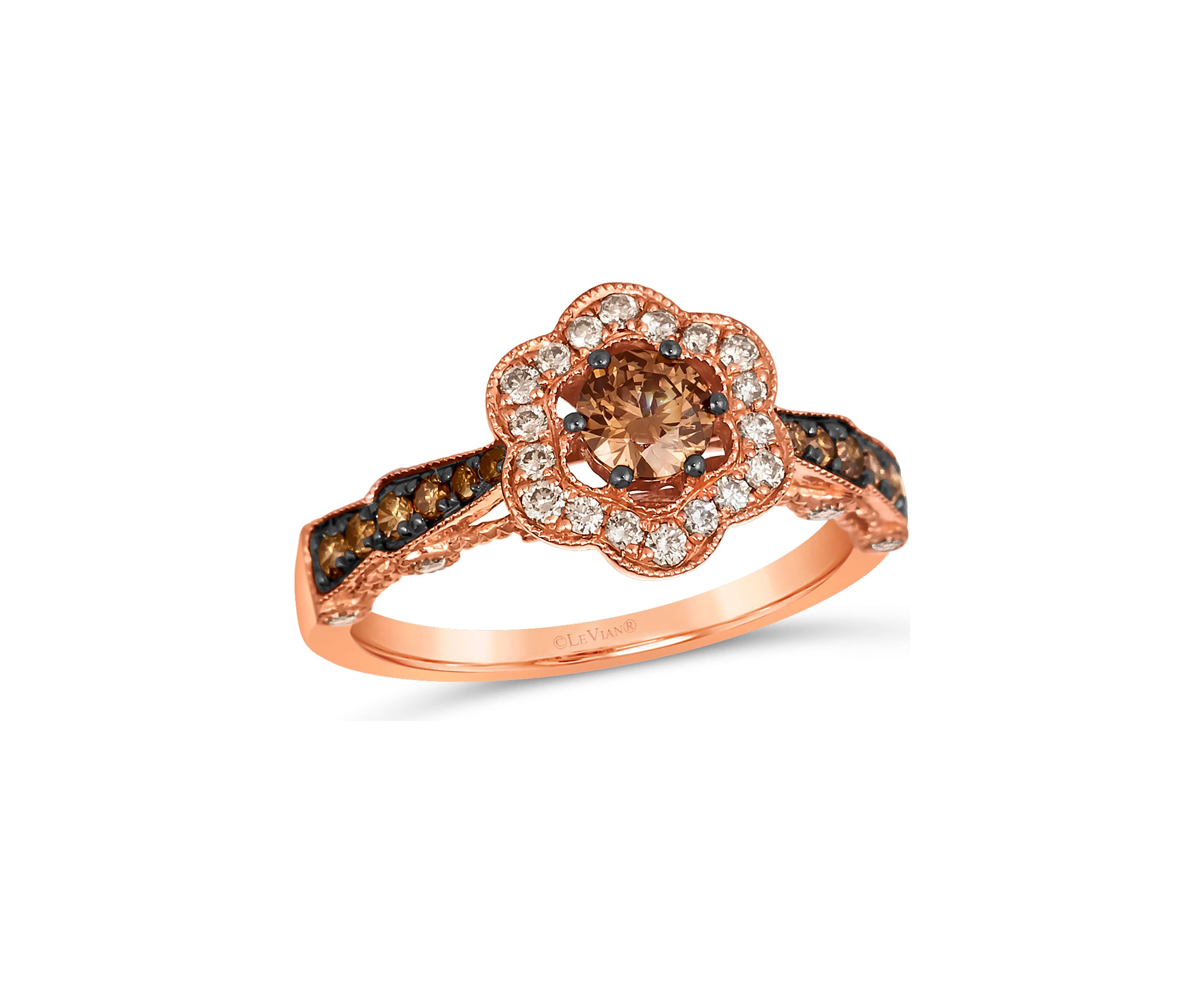 5/8 ct. t.w. and 1/3 ct. t.w. Nude Diamonds™ Ring in 14K Strawberry Gold®