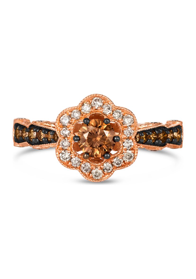 5/8 ct. t.w. and 1/3 ct. t.w. Nude Diamonds™ Ring in 14K Strawberry Gold®