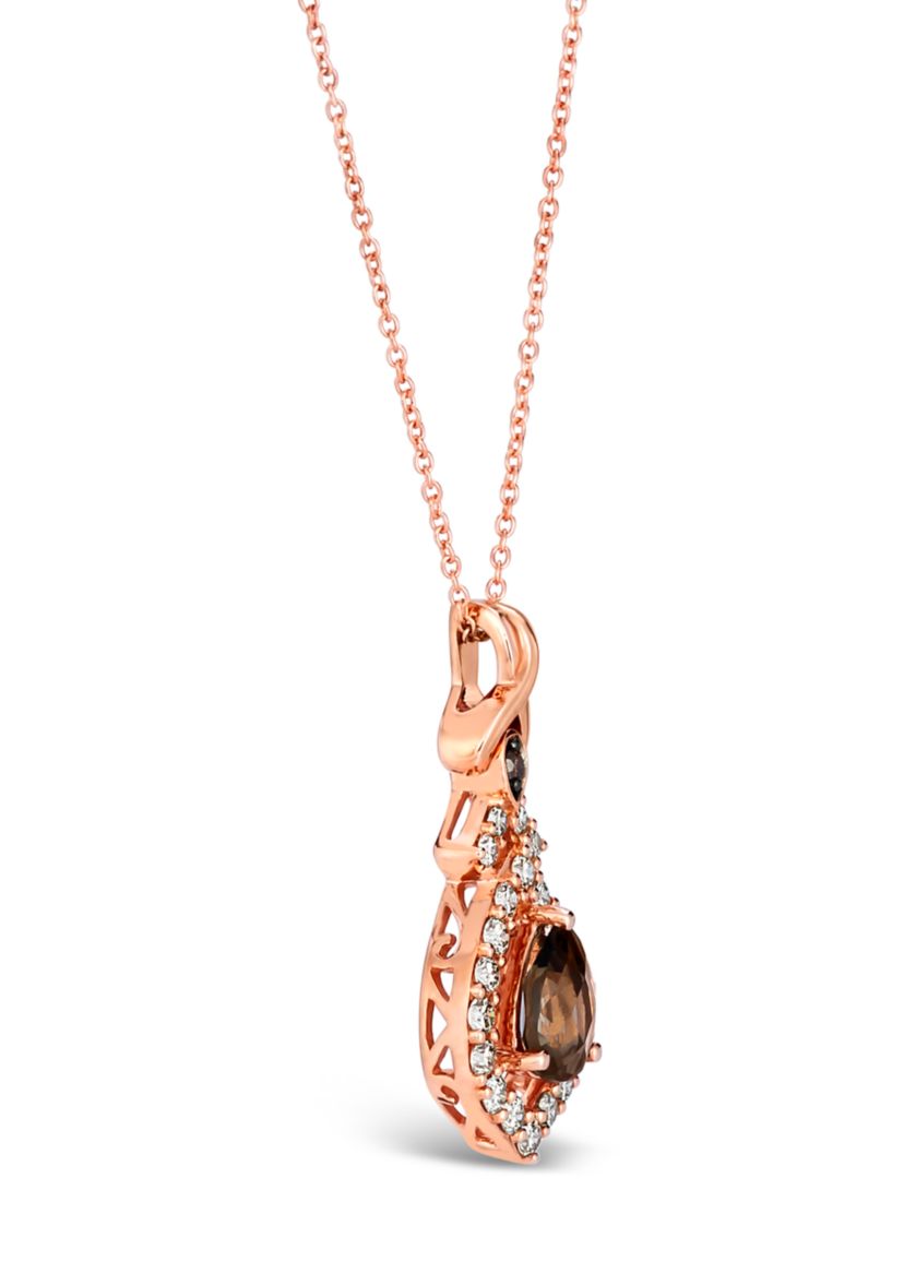  Pendant featuring 7/8 ct. t.w. Chocolate Quartz®, 1/2 ct. t.w. Nude Diamonds™, Chocolate Diamonds® set in 14K Strawberry Gold®