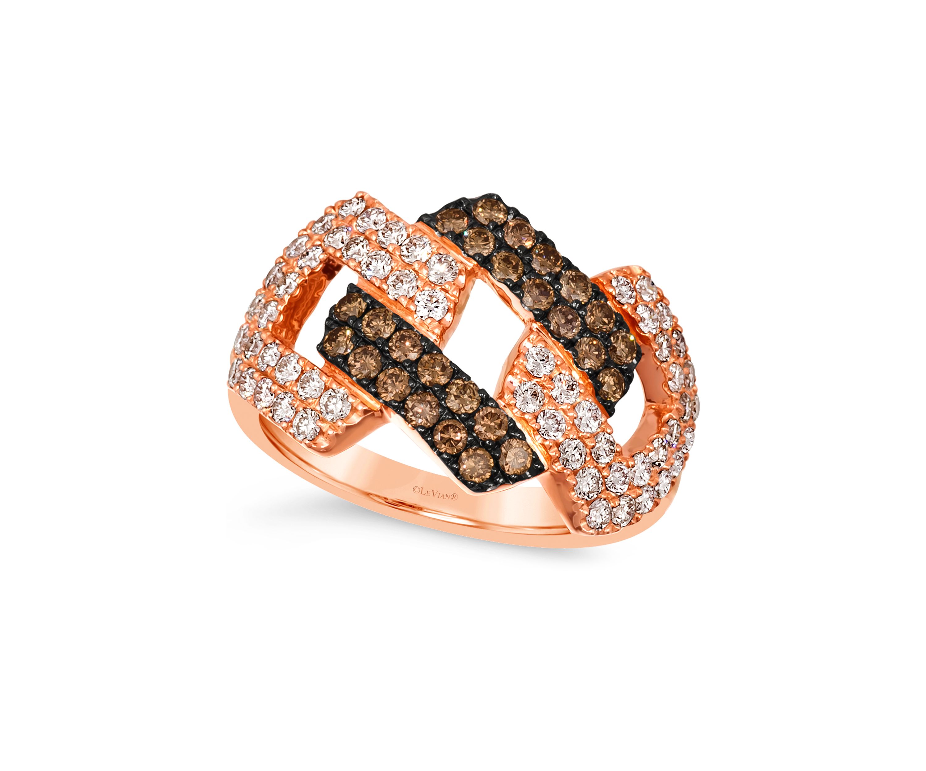  Ring featuring 3/8 ct. t.w. Chocolate Diamonds®, 5/8 ct. t.w. Nude Diamonds™ set in 14K Strawberry Gold®