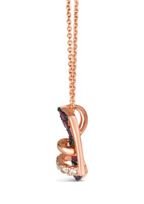 Stiletto Shoe Pendant Necklace featuring 1/5 ct. t.w. Passion Ruby™, 1/10 ct. t.w. Nude Diamonds™ set in 14K Strawberry Gold®