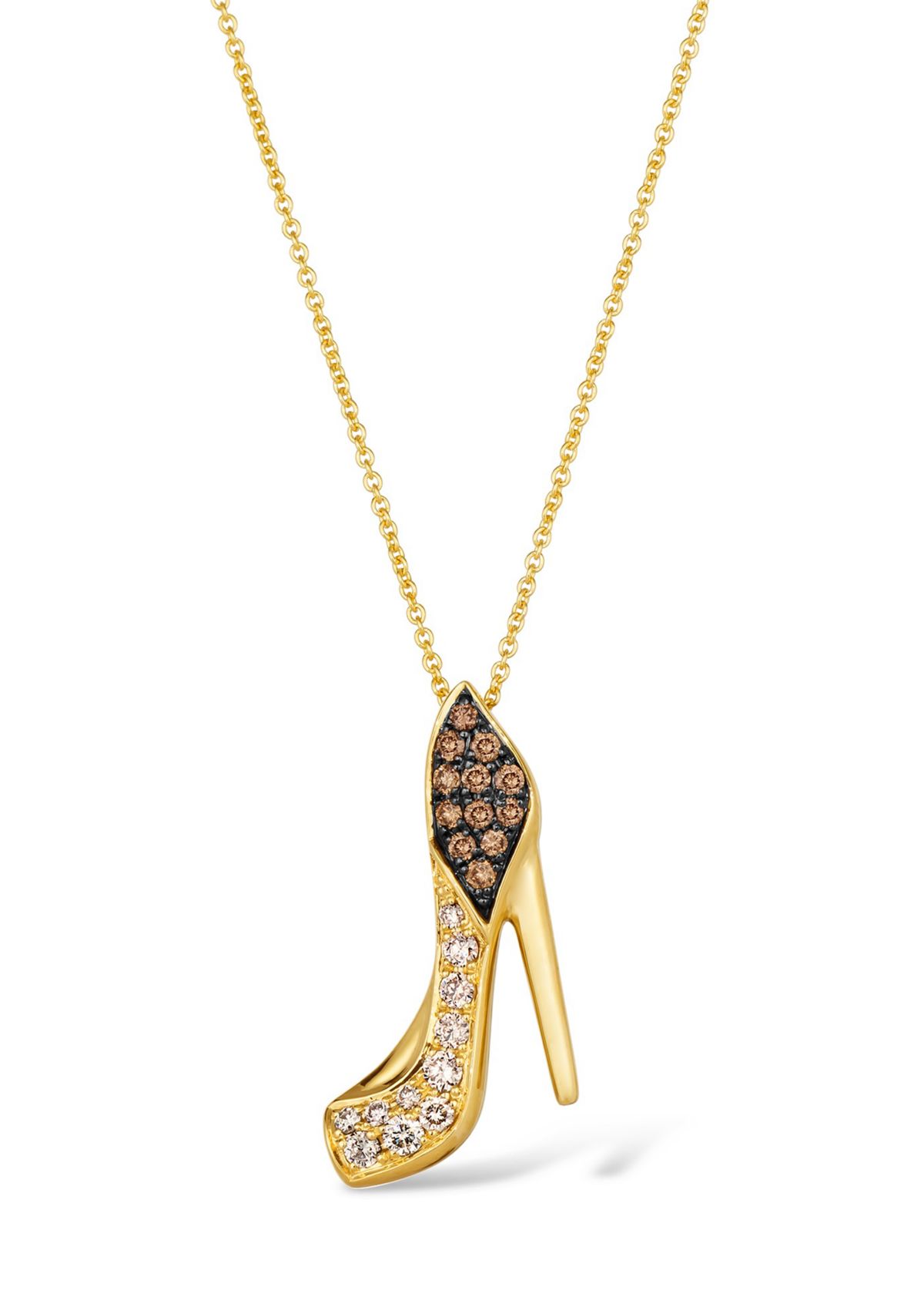 Heel Pendant featuring 1/4 ct. t.w. Nude Diamonds™, 1/5 ct. t.w. Chocolate Diamonds® set in 14K Honey Gold™