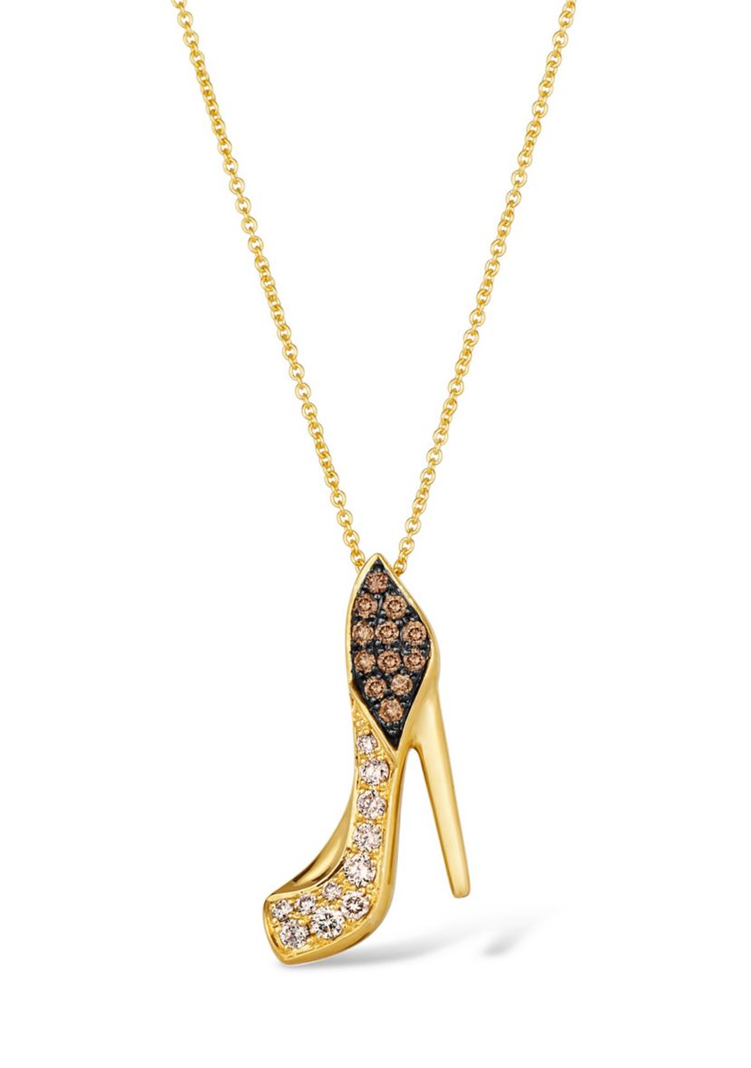 Heel Pendant featuring 1/4 ct. t.w. Nude Diamonds™, 1/5 ct. t.w. Chocolate Diamonds® set in 14K Honey Gold™