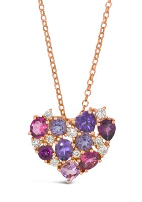 Le Vian 12 ct tw Grape Amethyst&acirc; 12 ct tw Raspberry Rhodolite&Acirc; 58 ct tw Light Amethyst 12 ct tw Passion Fruit Tourmaline&acirc;