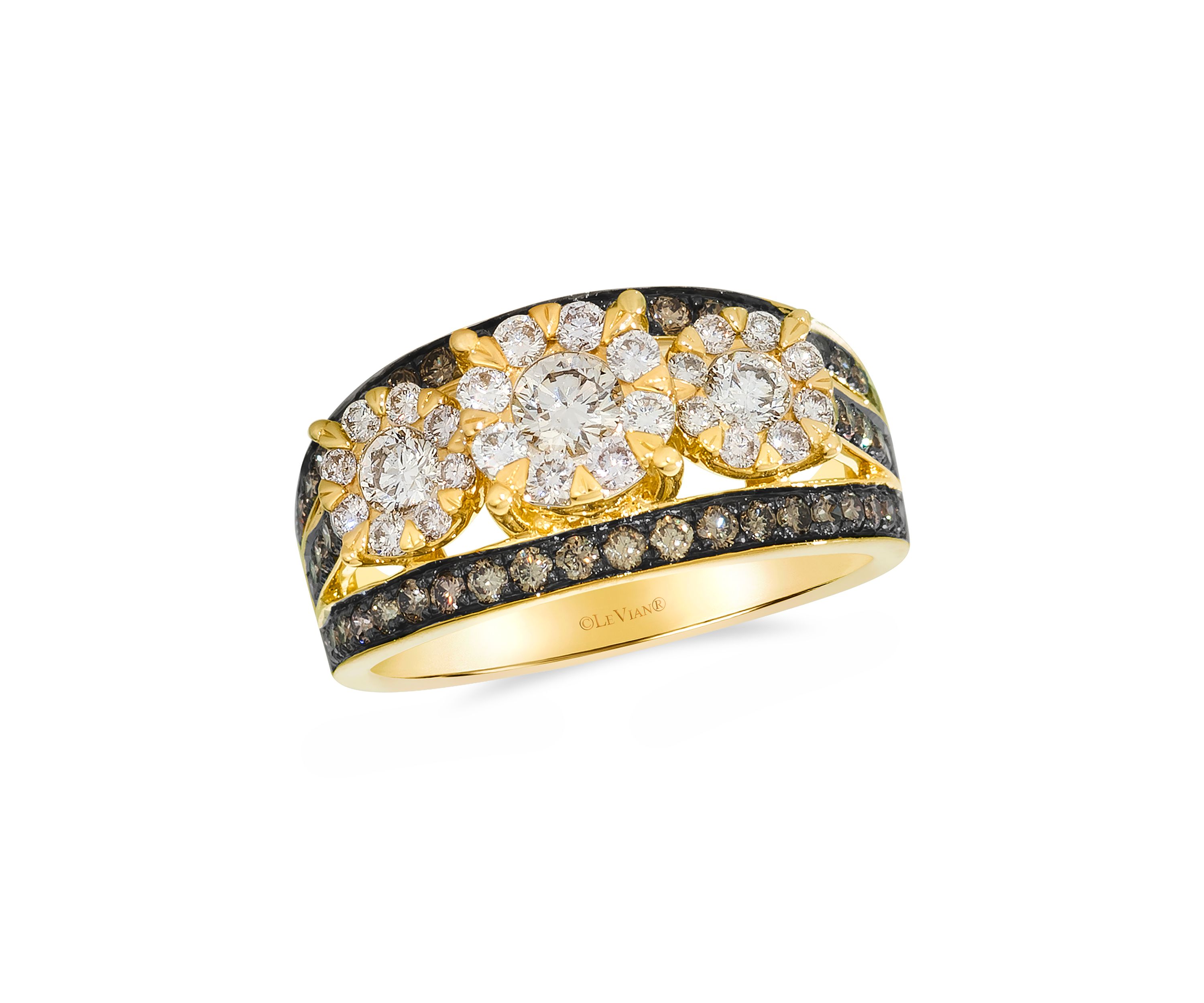 3/4 ct. t.w. Nude Diamonds™, 5/8 ct. t.w. Chocolate Diamonds® Ring in 14K Honey Gold™
