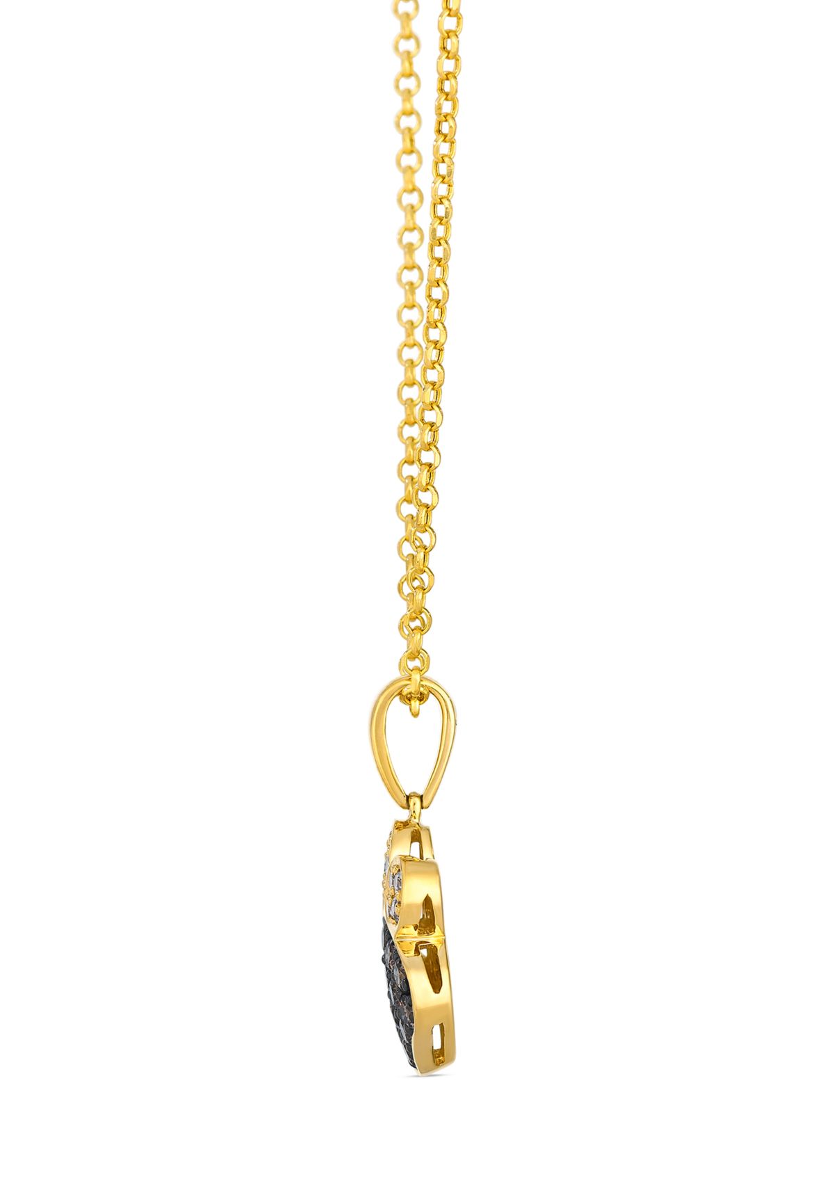 Dog Paw Pendant featuring 1/3 ct. t.w. Chocolate Diamonds®, 1/5 ct. t.w. Nude Diamonds™ set in 14K Honey Gold™