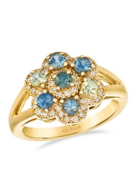 Le Vian® Ring featuring 7/8 ct. t.w. Montana Sapphire Ombré™, 1/5 ct. t