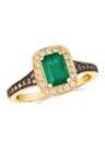 Ring featuring 3/4 ct. t.w. Costa Smeralda Emeralds™, 1/6 ct. t.w. Chocolate Diamonds®, 1/6 ct. t.w. Nude Diamonds™ set in 14K Honey Gold™