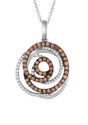 Pendant with Chocolate Diamonds® and Vanilla Diamonds® in 14K Vanilla Gold