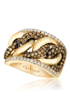 Chocolatier® Ring with 1.13 ct. t.w. Chocolate Diamond® and 3/8 ct. t.w. Vanilla Diamond® in 14K Honey Gold