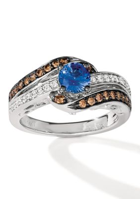 Le Vian 3/8 Ct. T.w. Diamond And Sapphire Ring In 14K White Gold