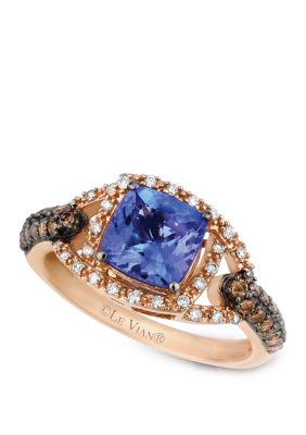Le Vian® 3/8 ct t.w. Diamond and 1.4 ct t.w. Tanzanite Ring in 14k Rose ...