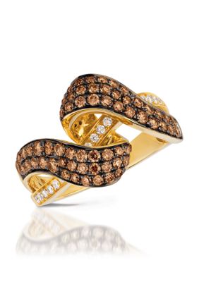 1 ct. t.w. Chocolate Diamond® and 1/6 ct. t.w. Vanilla Diamond® Ring in 14K Honey Gold™