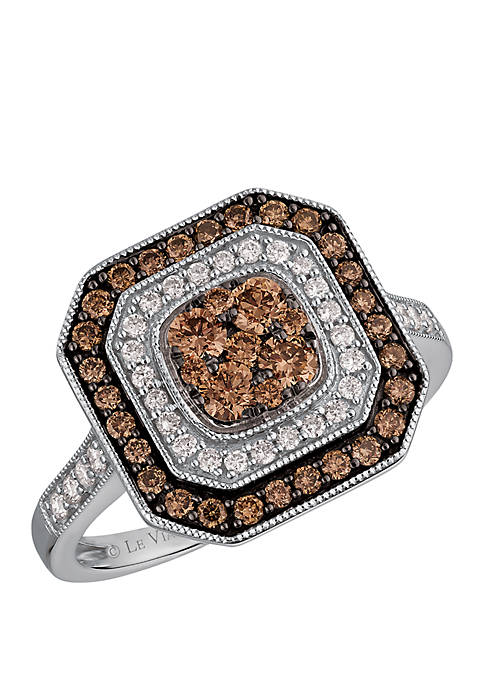 3/10 ct. t.w. Chocolate Diamonds® and 1/5 ct. t.w. Vanilla Diamonds® Ring in 14k Vanilla Gold®
