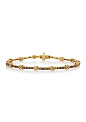 Le Vian ChocolatierÂ® Bracelet Featuring 7/8 Ct. T.w. Chocolate Diamonds, 1/4 Ct. T.w. Vanilla Diamonds In 14K Honey Gold