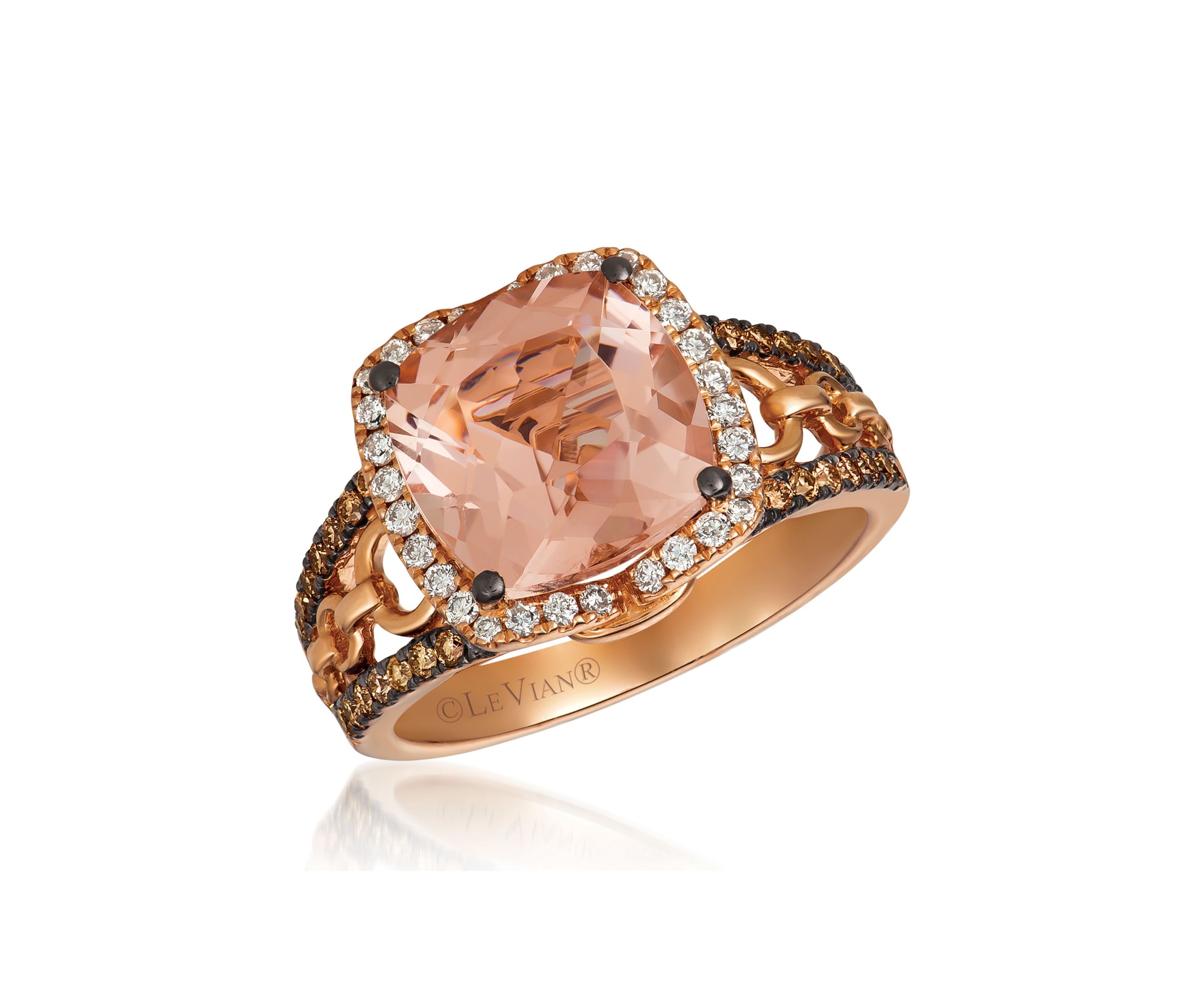 1/2 ct. t.w. Morganite Ring in 14K Strawberry Gold®