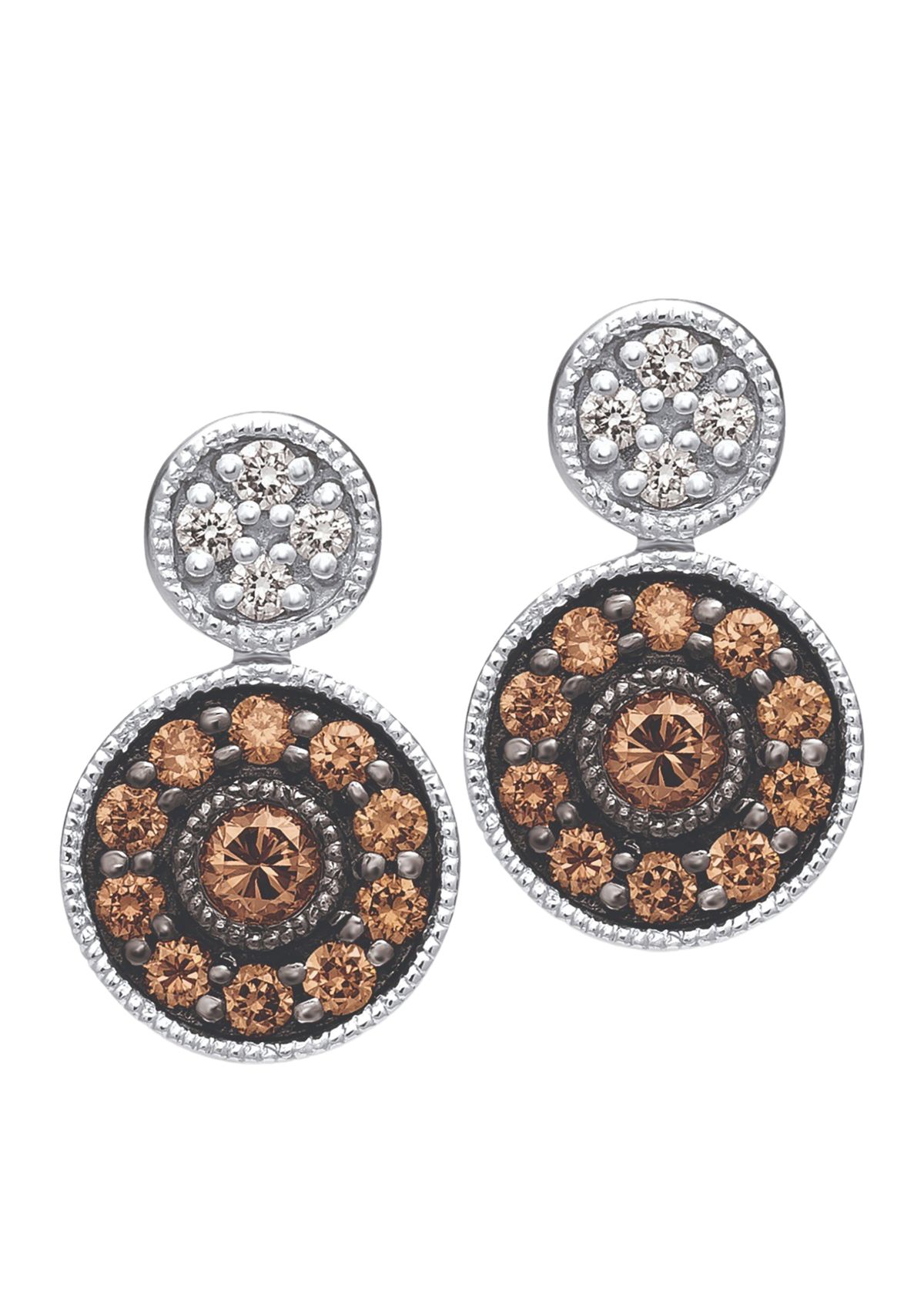 Earrings featuring 1/4 ct. t.w. Chocolate Diamonds®, 1/20 ct. t.w. Vanilla Diamonds® in 14K Vanilla Gold®