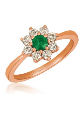1/5 ct. t.w. Costa Smeralda Emeralds™, 3/8 ct. t.w. Nude Diamonds™ Ring in 14K Strawberry Gold®