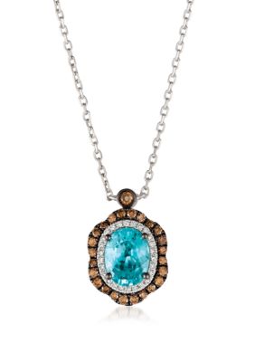 1.90 ct. t.w. Blueberry Zircon™, 1/3 ct. t.w. Chocolate Diamonds®, 1/8 ct. t.w Vanilla Diamonds® Necklace in 14k Vanilla Gold®