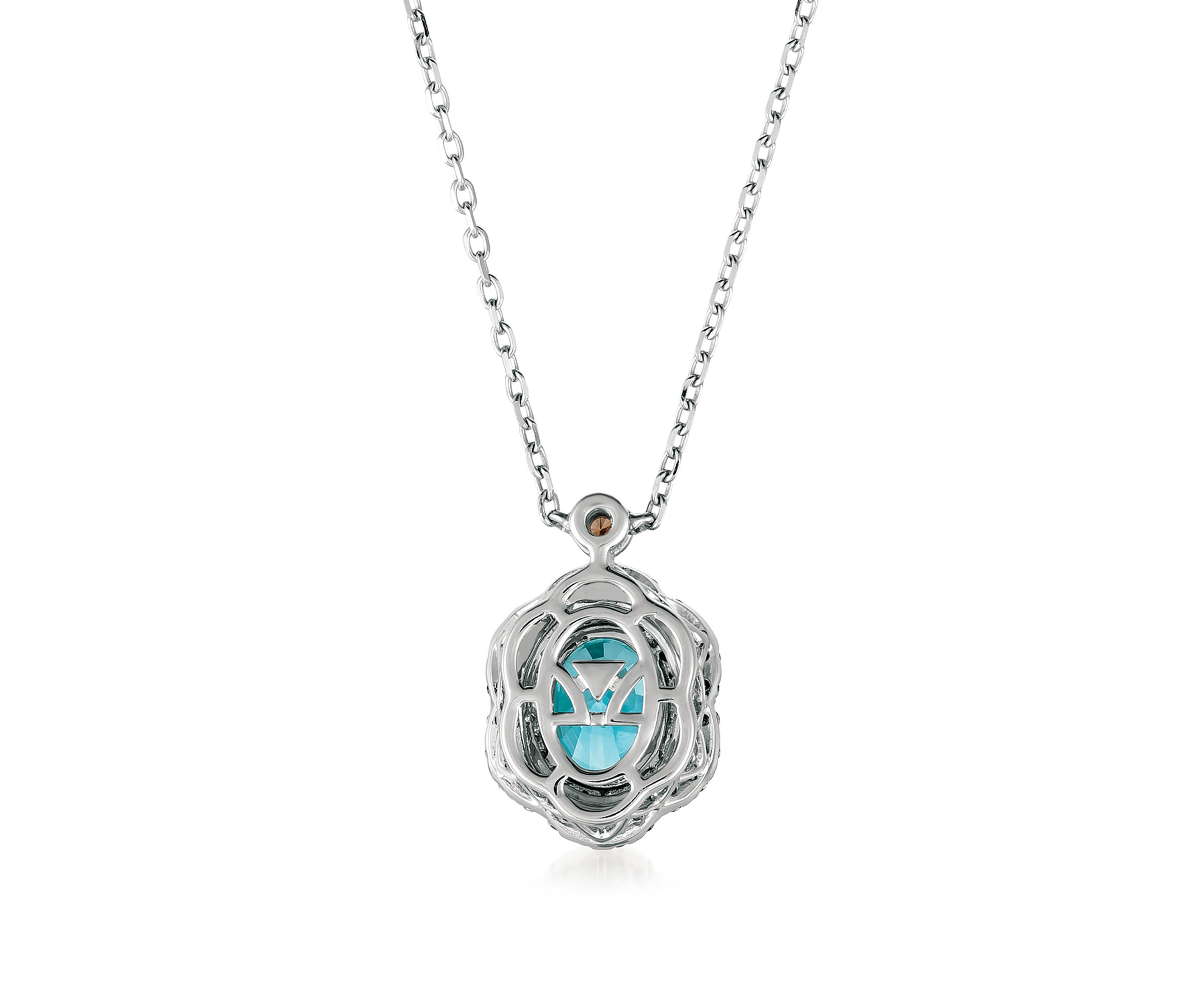 1.90 ct. t.w. Blueberry Zircon™, 1/3 ct. t.w. Chocolate Diamonds®, 1/8 ct. t.w Vanilla Diamonds® Necklace in 14k Vanilla Gold®