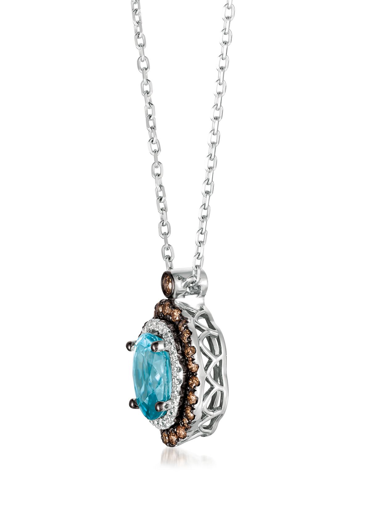 1.90 ct. t.w. Blueberry Zircon™, 1/3 ct. t.w. Chocolate Diamonds®, 1/8 ct. t.w Vanilla Diamonds® Necklace in 14k Vanilla Gold®