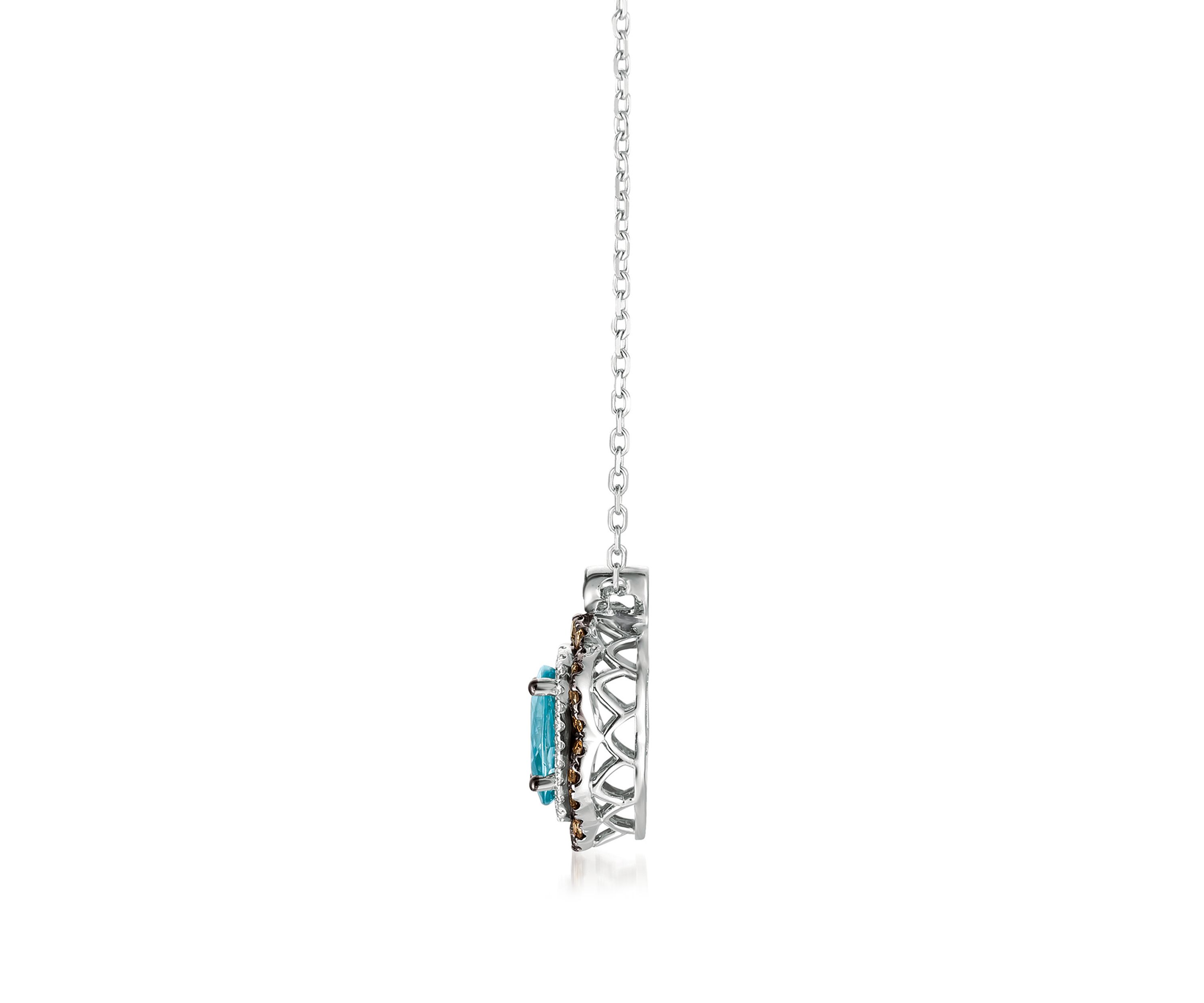 1.90 ct. t.w. Blueberry Zircon™, 1/3 ct. t.w. Chocolate Diamonds®, 1/8 ct. t.w Vanilla Diamonds® Necklace in 14k Vanilla Gold®