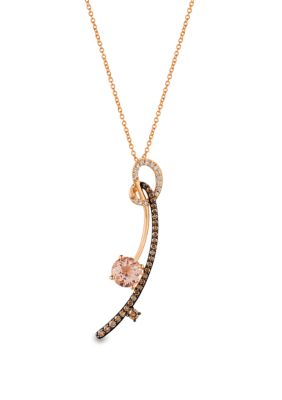 Le Vian 7/8 ct. t.w. Morganite and 1/2 ct. t.w. Diamond Necklace in 14K Rose Gold -  5400455YQYL2