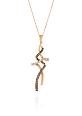 0.42 ct. t.w. Chocolate Diamonds® and 0.12 ct. t.w. Vanilla Diamonds® Pendant in 14k Strawberry Gold®