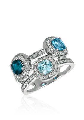 Le Vian® Ocean Blue Topaz™ with Deep Sea Blue Topaz™ and Sky Blue Topaz ...