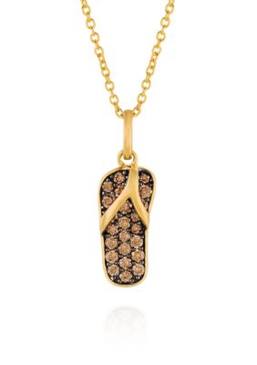 Chocolatier® Chocolate Diamonds® Pendant in 14k Honey Gold