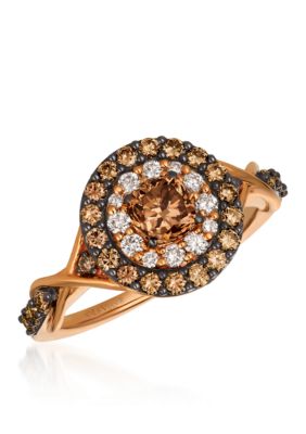 Chocolatier® Chocolate Diamonds® Ring in 14k Strawberry Gold®