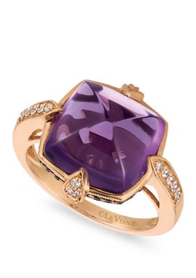 Le Vian 1/3 Ct. T.w. Diamond And 7.9 Ct. T.w. Amethyst Ring In 14K Rose Gold