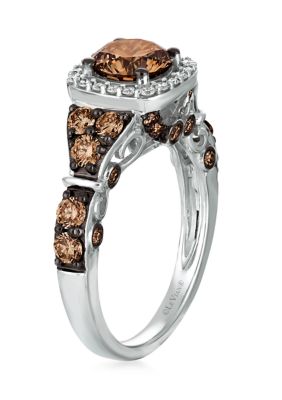 Le Vian 1.9 Ct. T.w. Chocolate Diamond And 1/6 Ct. T.w. Vanilla Diamond Ring In 14K White Gold