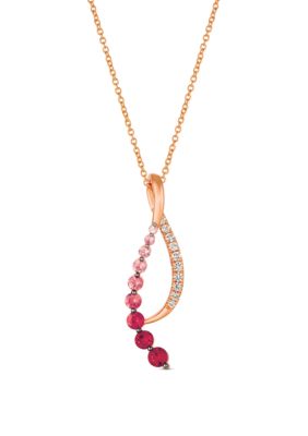 1/6 ct. t.w. Passion Ruby™, 5/8 ct. t.w. Bubblegum Pink Sapppires™, and 1/5 ct. t.w. Vanilla Sapphires™ Pendant in 14k Strawberry Gold® 