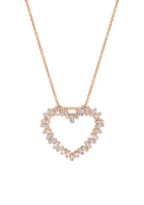 Baguette Frenzy™ 5/8 ct. t.w. Vanilla Diamonds® Pendant Necklace in 14k Strawberry Gold®