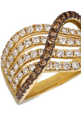 Nude Diamond and Chocolate Diamonds® Ring in 14k Honey Gold